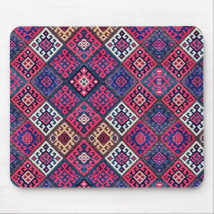 Vibrant Persian Antique Oriental Rug Diamond Mouse Mat
