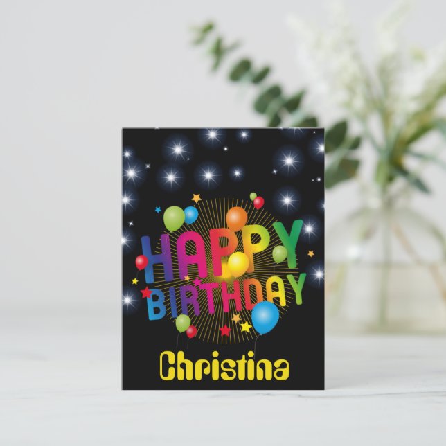 Vibrant Personalised Birthday Card (Standing Front)