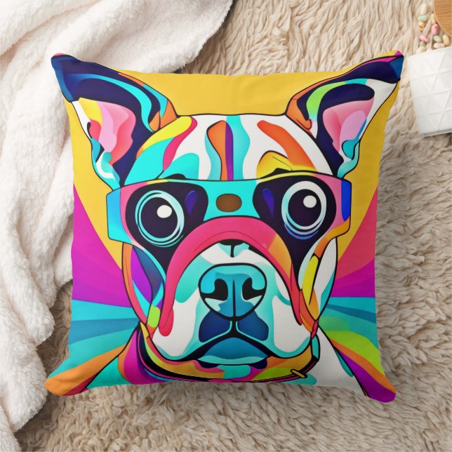 Vibrant Pet Glasses Design Cushion (Blanket)