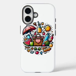 "Vibrant Picnic Bliss Summer Aesthetic Art" iPhone 16 Case