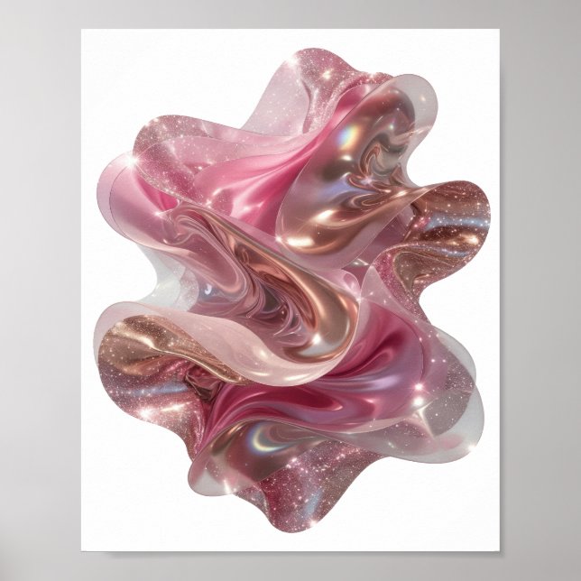Vibrant Pink ABSTRACT ART Art Print (Front)