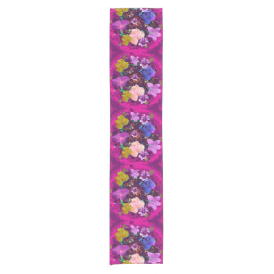 Vibrant Pink Abstract Floral Table Runner