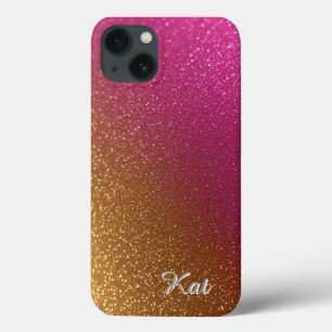 Vibrant Pink and Glittery Background iPhone 13 Case