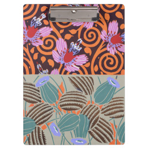 Vibrant Pink and Orange Spiral Flower Decor Clipboard