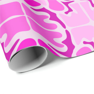 Vibrant pink and purple abstract pattern wrapping paper