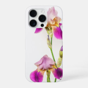 Vibrant pink and purple iris iPhone 16 pro case
