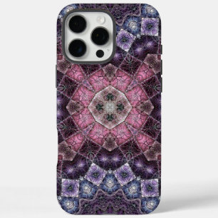 Vibrant Pink and Purple Mandala Web Pattern iPhone 16 Pro Max Case