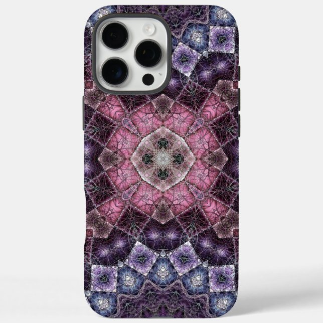 Vibrant Pink and Purple Mandala Web Pattern Case-Mate iPhone Case (Back)