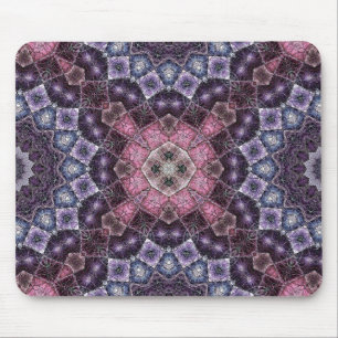 Vibrant Pink and Purple Mandala Web Pattern Mouse Mat