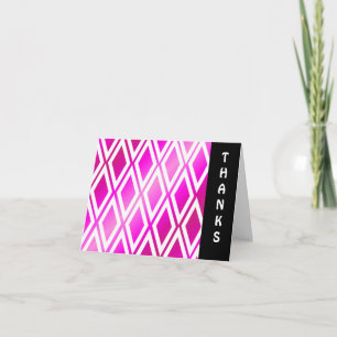 Vibrant  Pink and White Diamond Thank You Card