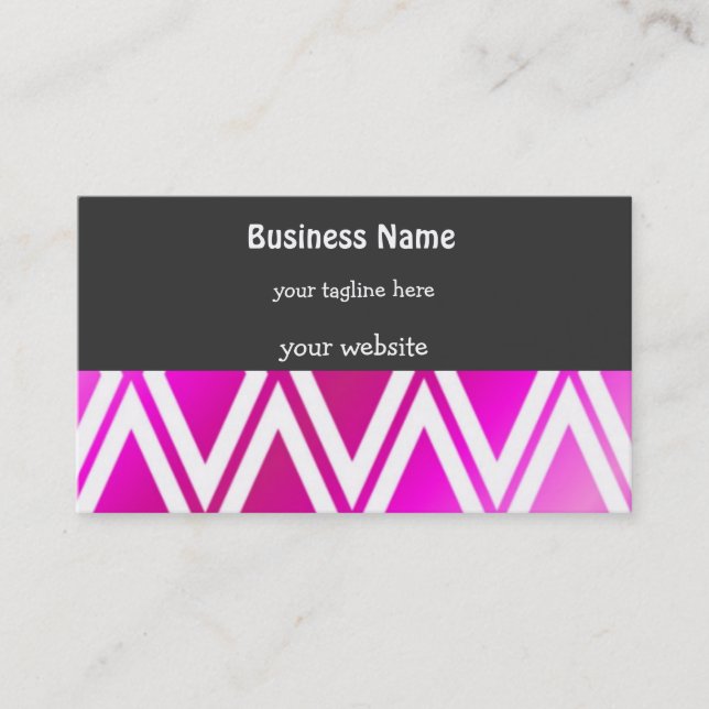 Vibrant Pink and White Diamonds Business Card (Front)