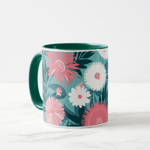 Vibrant pink and white Floral Symphony Mug
