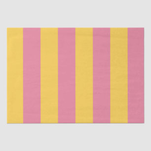 Vibrant Pink and Yellow Vertical Striped Pattern Tissue Paper