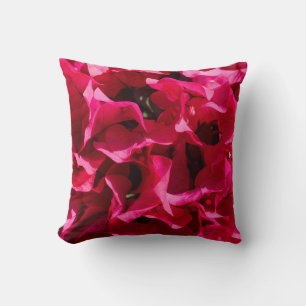 Vibrant Pink Bougainvillea Flower Petals Throw Pil Cushion