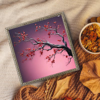 Vibrant Pink Cherry Blossom Tree Art