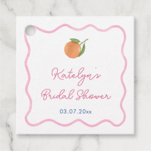 Vibrant Pink Cobalt Blue Citrus Bridal Shower Favour Tags