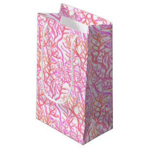 Vibrant Pink Coral Reef Tissue Paper Small Gift Bag