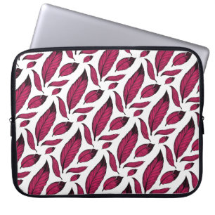 Vibrant Pink Feather Pattern  Laptop Sleeve