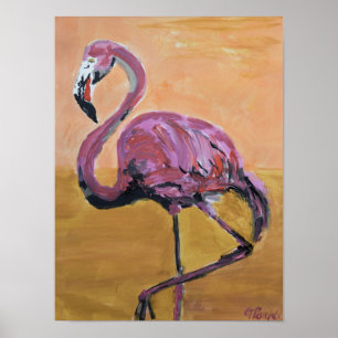 Vibrant Pink Flamingo Sunset Poster