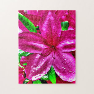 Vibrant Pink Floral Azalea Jigsaw Puzzle