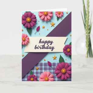 Vibrant Pink Floral Birthday Card