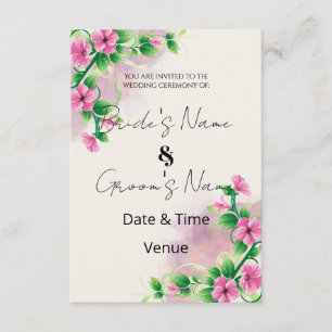Vibrant Pink Floral Wedding Invitation