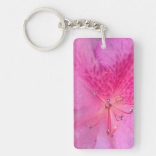 Vibrant Pink Flower Acrylic Key Ring