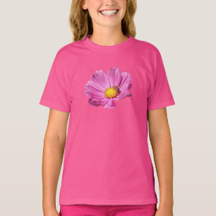Vibrant Pink Flower With A Bee On A Summer Day Cut T-Shirt