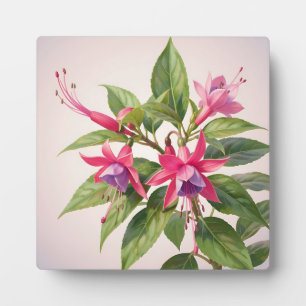 Vibrant Pink Fuchsia Flower Plaque