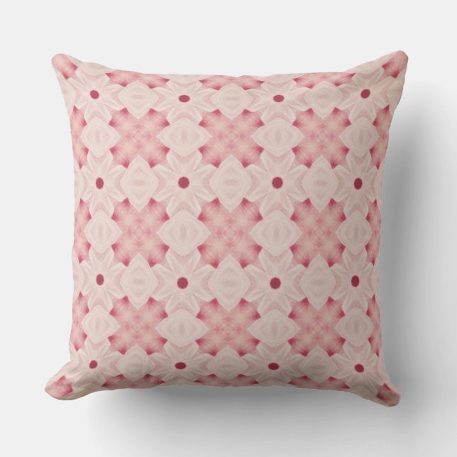 Vibrant Pink Geometric  Mediteranean Inspired Cushion (Front)