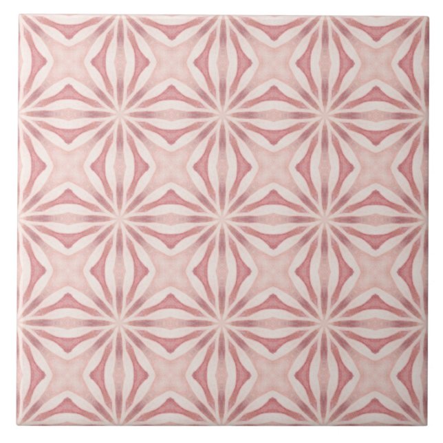 Vibrant Pink Geometric Mediteranean Inspired Tile (Front)