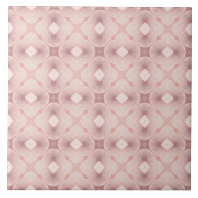 Vibrant Pink Geometric Seamless Art Deco Inspired Tile (Front)