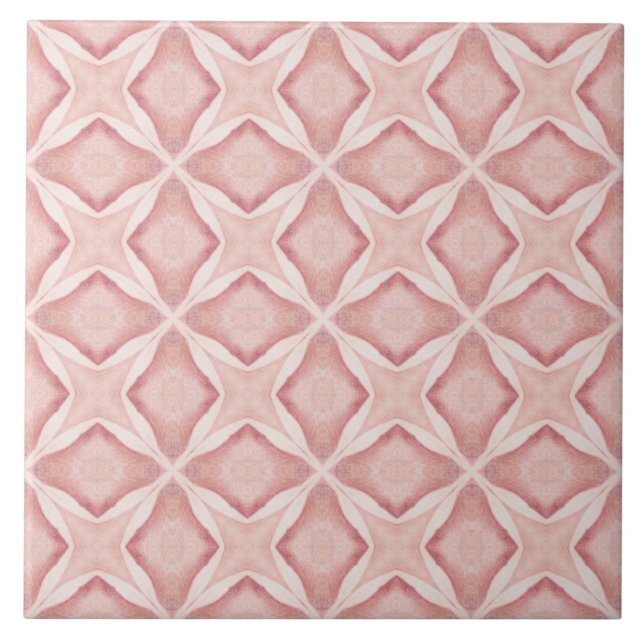 Vibrant Pink Geometric Star Mediteranean Inspired Tile (Front)