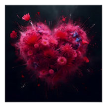 Vibrant Pink Heart Burst