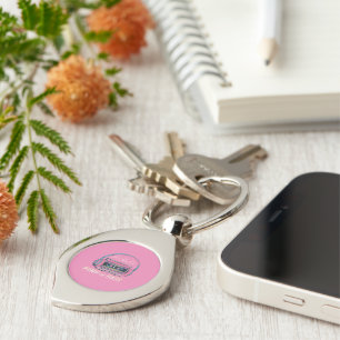 Vibrant Pink Mix Master Metal Keychain