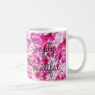 Vibrant Pink Peony Floral Classic Mug