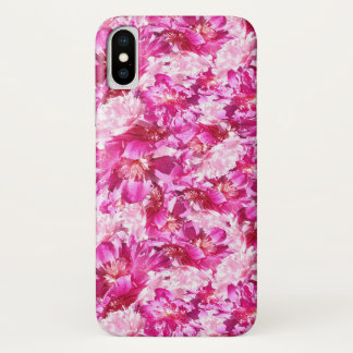 Vibrant Pink Peony Floral Pattern iPhone X Case