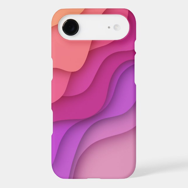 Vibrant Pink & Purple Abstract Wave  (Back)