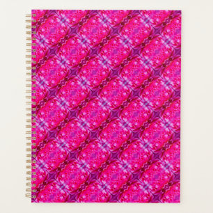 Vibrant pink rose petals M-size floral pattern Planner