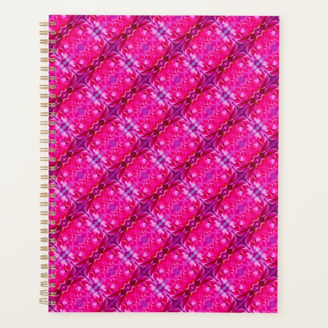 Vibrant pink rose petals M-size floral pattern Planner (Front)