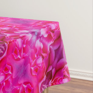 Vibrant pink rose petals M-size floral pattern Tablecloth