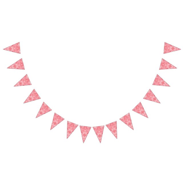 Vibrant pink textile design featuring intricate fl bunting  (All)