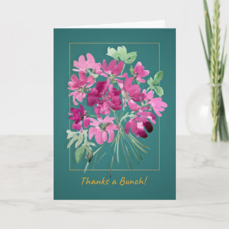 Vibrant Pink Watercolor Floral Thank You Card