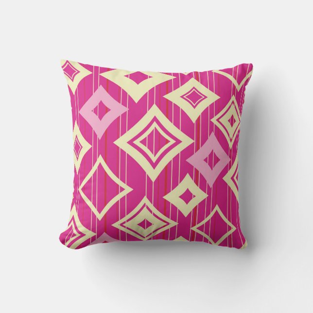 “Vibrant Pink & Yellow Throw Pillow (Front)