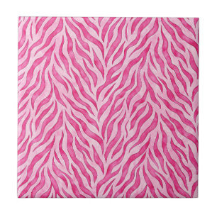 Vibrant Pink Zebra Print Tile