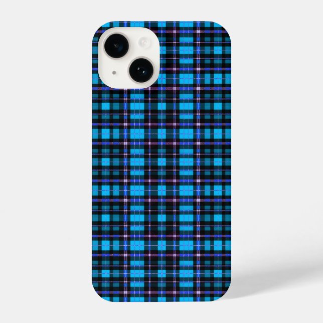 Vibrant Plaid Tartan Pattern Fabric iPhone Case (Back)
