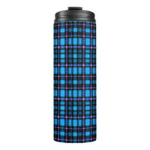 Vibrant Plaid Tartan Pattern Fabric Thermal Tumbler