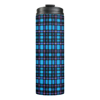 Vibrant Plaid Tartan Pattern Fabric Thermal Tumbler