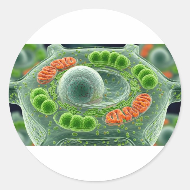 Vibrant Plant Cell Classic Round Sticker (Front)