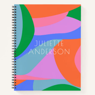 Vibrant Playful Abstract Shapes Personalised  Notebook